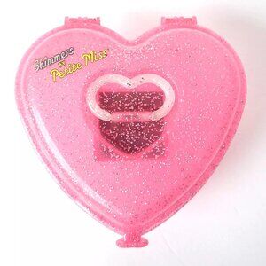 Shimmers by Petite Miss 90s Vtg Mirror Jewelry Case Pink Glitter Make Up Heart